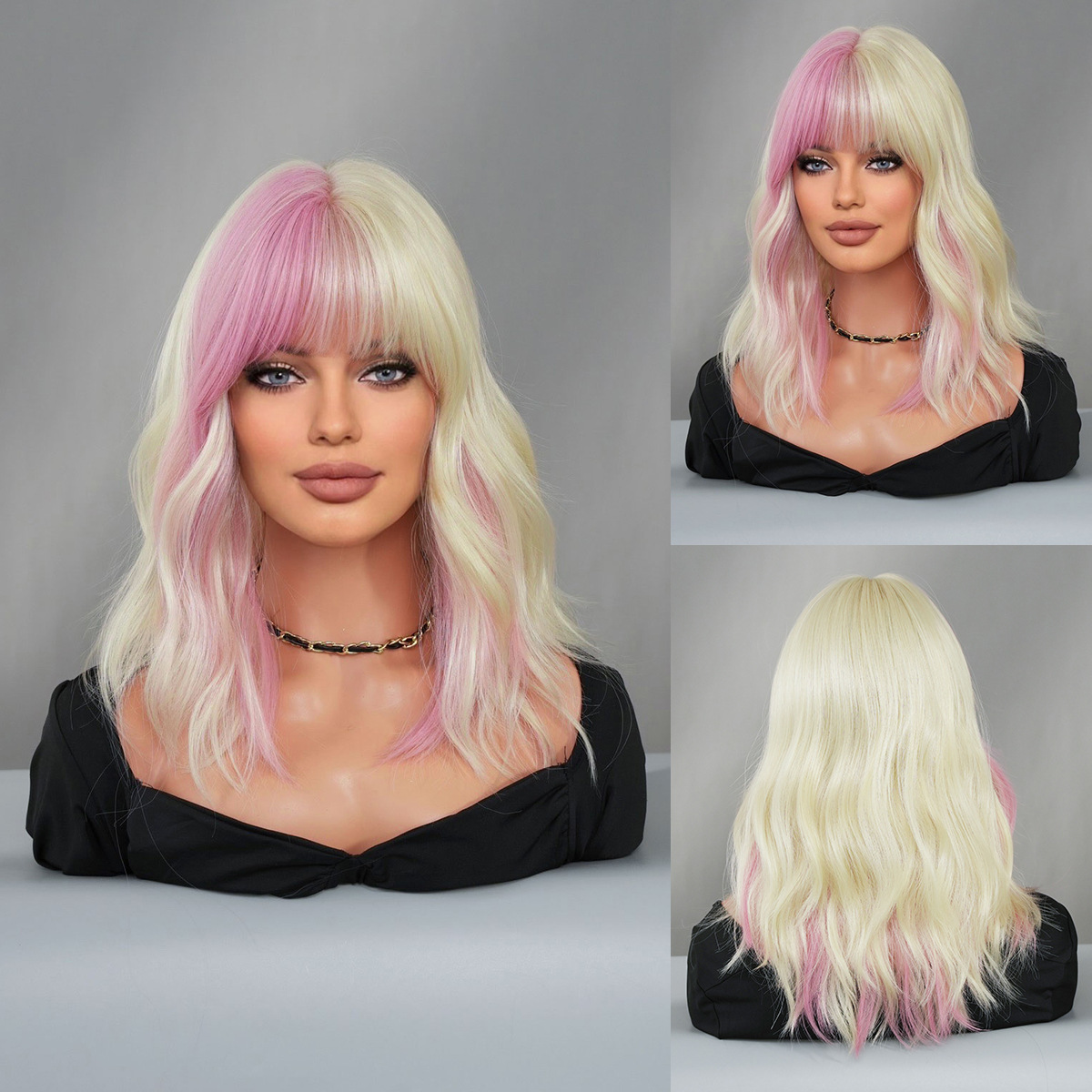 European and American Wig Women's Gradient Roll Wig Set Full Head Wig - Picture 6 of 6