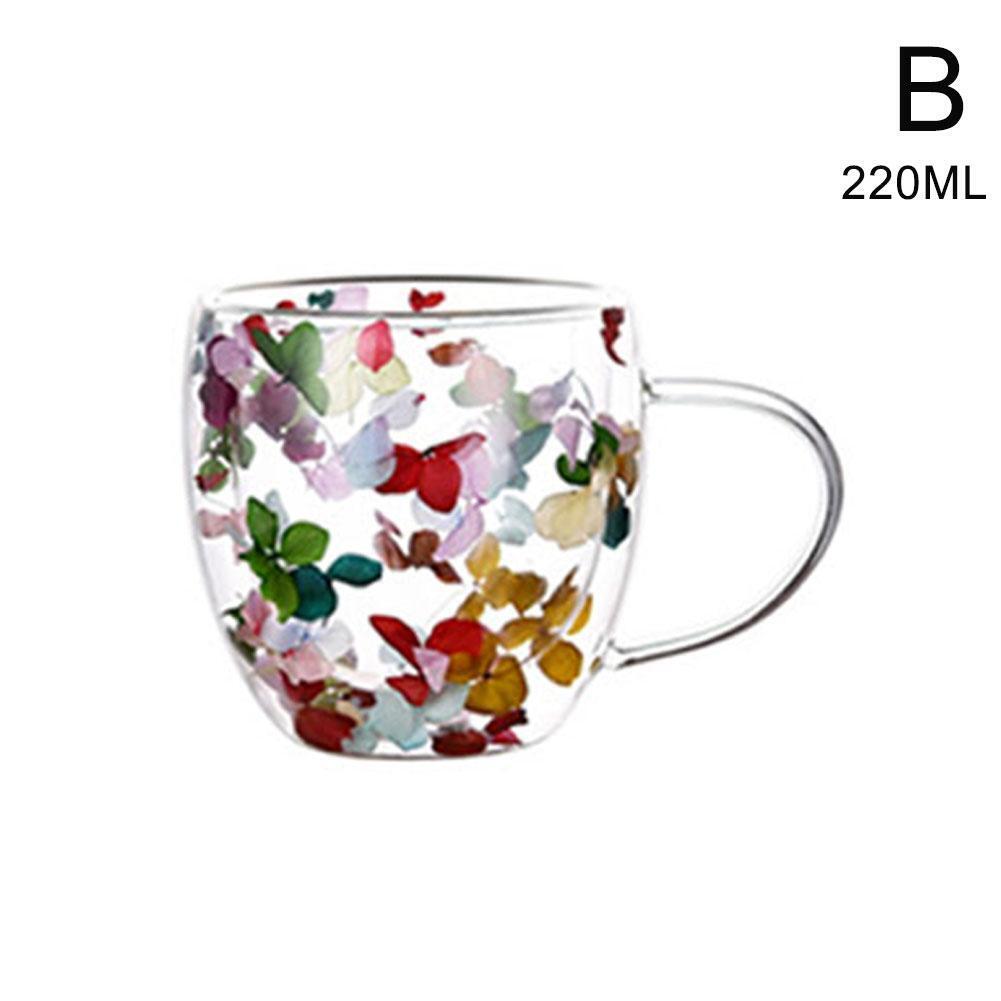 Double Wall Glass Cup Dry Flower Fillings Coffee Tea Mugs Heat Insulated Glass > - Picture 26 of 28