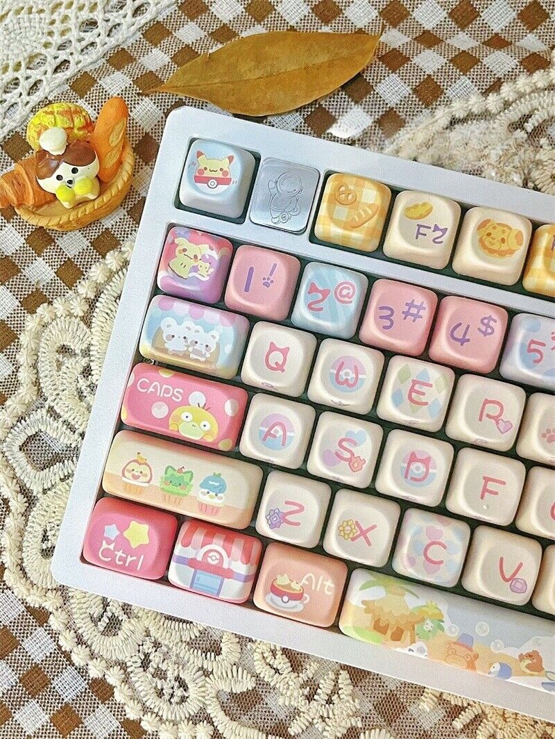 NEW Cute Anime Theme KeyCaps PBT 142 Keys For Cherry MX Keyboard - Picture 23 of 24