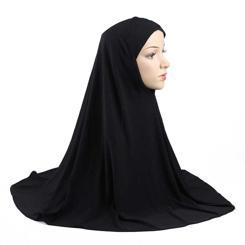 Muslim Full Cover Instant Hijab Headscarf Women Large Khimar Turban Scarf Shawl - Foto 14 di 29
