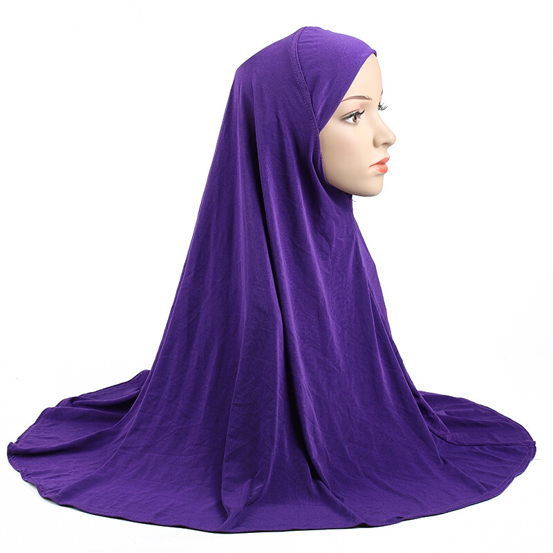 Muslim Full Cover Instant Hijab Headscarf Women Large Khimar Turban Scarf Shawl - Foto 16 di 29