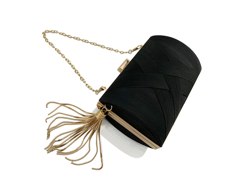 Womens Evening Bag Wedding Party Prom Satin Tassel Clutch Purse Chain Handbag UK - Picture 14 of 19
