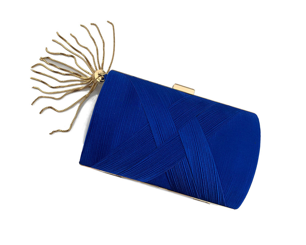 Womens Evening Bag Wedding Party Prom Satin Tassel Clutch Purse Chain Handbag UK - Picture 18 of 19