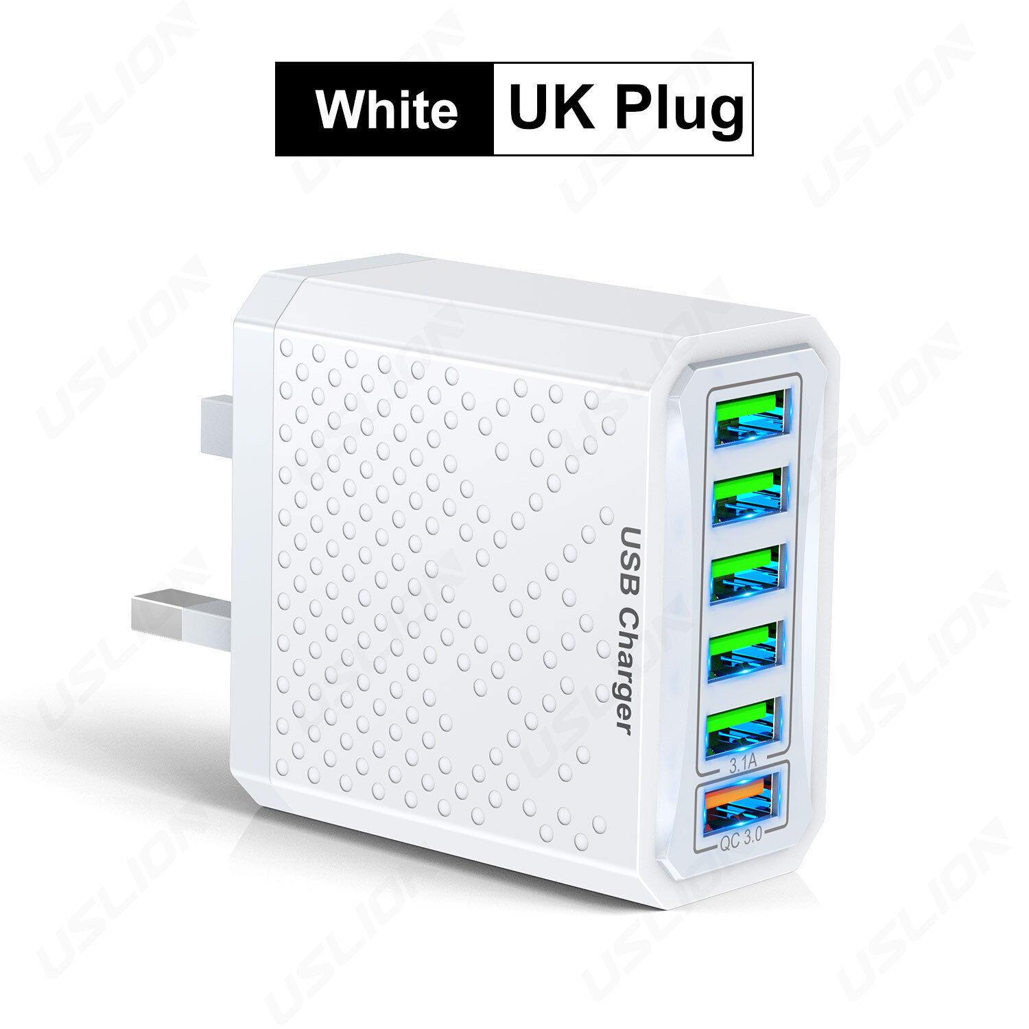 6 Multi-Port Fast Quick Charge USB Hub Mains Wall Charger UK Plug Adapter Phones - Picture 24 of 25