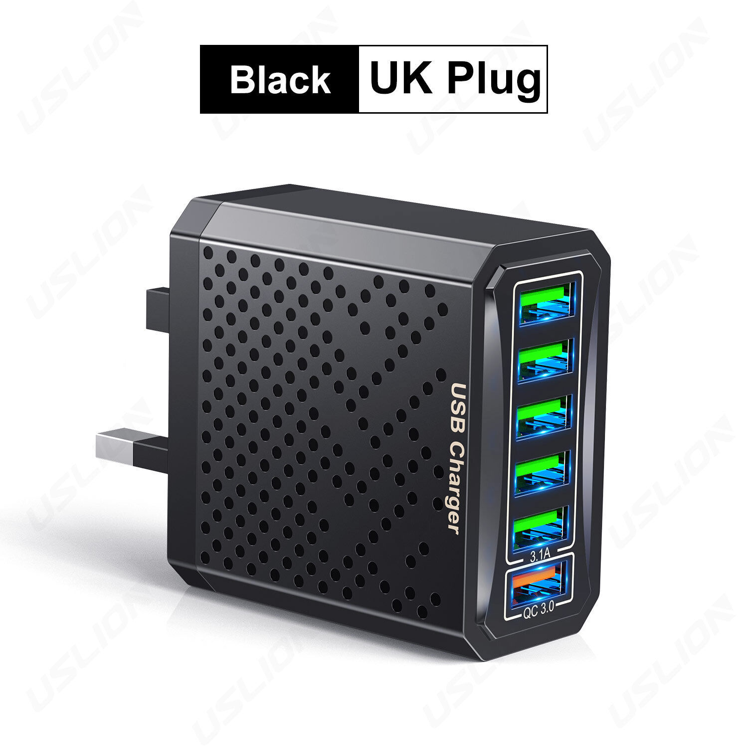 6 Multi-Port Fast Quick Charge USB Hub Mains Wall Charger UK Plug Adapter Phones - Picture 25 of 25