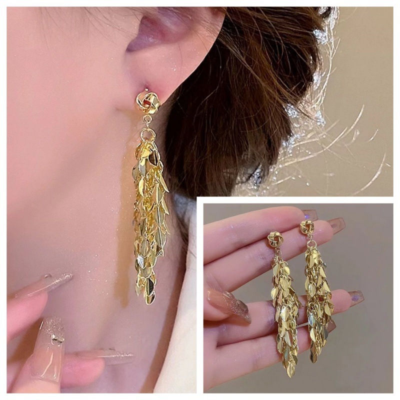 Golden Tassel Earrings for Women with Retro Temperament Ear Accessories - Picture 41 of 67