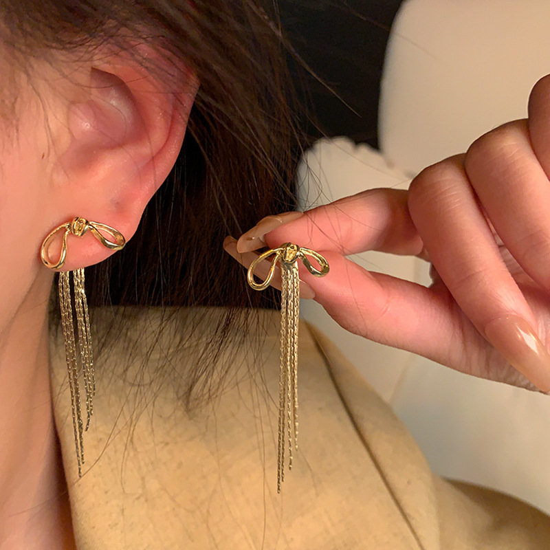 Golden Tassel Earrings for Women with Retro Temperament Ear Accessories - Picture 51 of 67