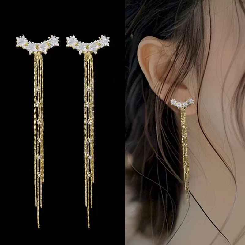 Golden Tassel Earrings for Women with Retro Temperament Ear Accessories - Picture 67 of 67