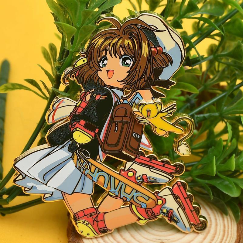 Anime Magic Card Girl Sakura Variety Sakura Metal Badge Pin Brooch Cos Gift - Picture 9 of 9