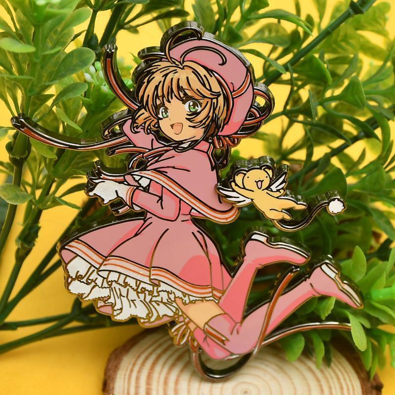 Anime Magic Card Girl Sakura Variety Sakura Metal Badge Pin Brooch Cos Gift - Picture 8 of 9