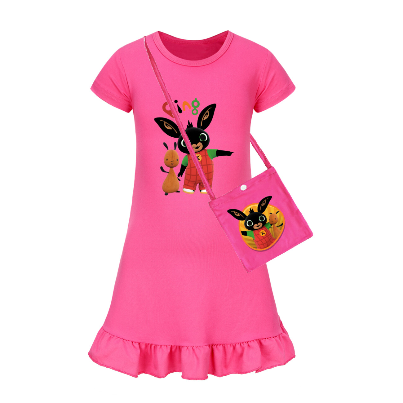 Girls Bing Rabbits Sleepwear Dress Kids Pyjamas Nightdress Nightwear Pjs 2-9Y UK - Picture 48 of 55