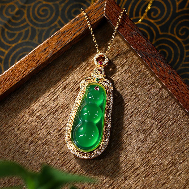 Gold Inlaid Hotan Jade Pendant Wushipai Necklace for Men and Women - Picture 18 of 29