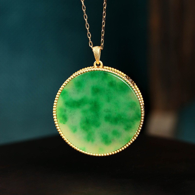 Gold Inlaid Hotan Jade Pendant Wushipai Necklace for Men and Women - Picture 27 of 29