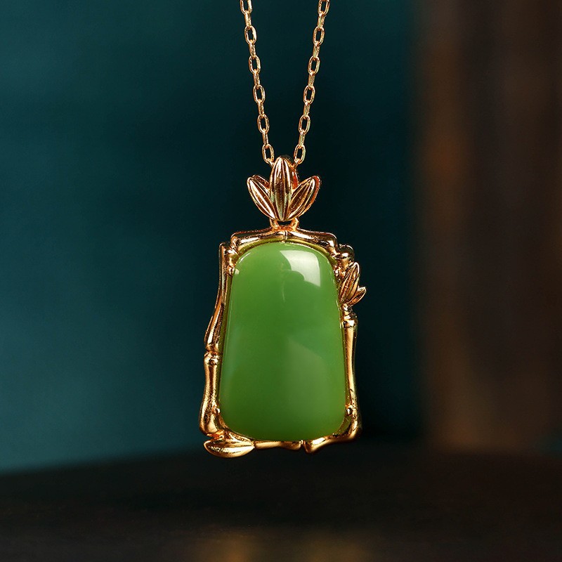 Gold Inlaid Hotan Jade Pendant Wushipai Necklace for Men and Women - Picture 29 of 29