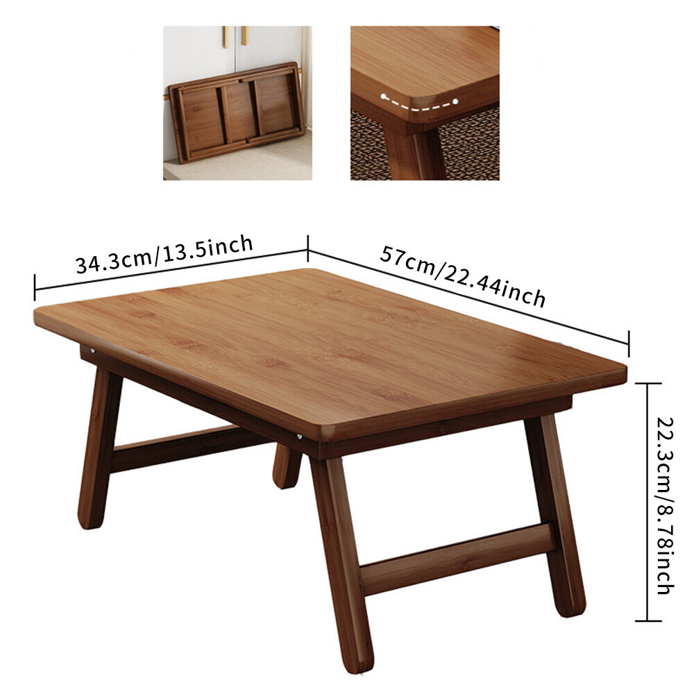 Bamboo Folding Coffee Table Low Table Laptop Foldable Table Desk Japanese Style