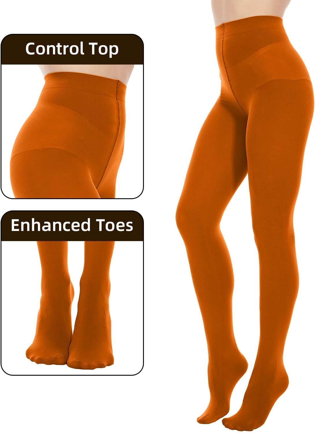 Opaque Tights for Women – 80D Tummy Compression Control Top Pantyhose - Picture 52 of 64