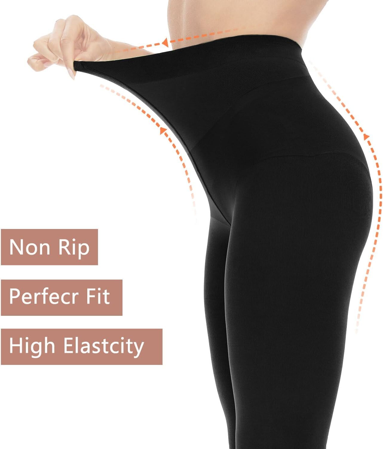 Opaque Tights for Women – 80D Tummy Compression Control Top Pantyhose - Picture 45 of 64
