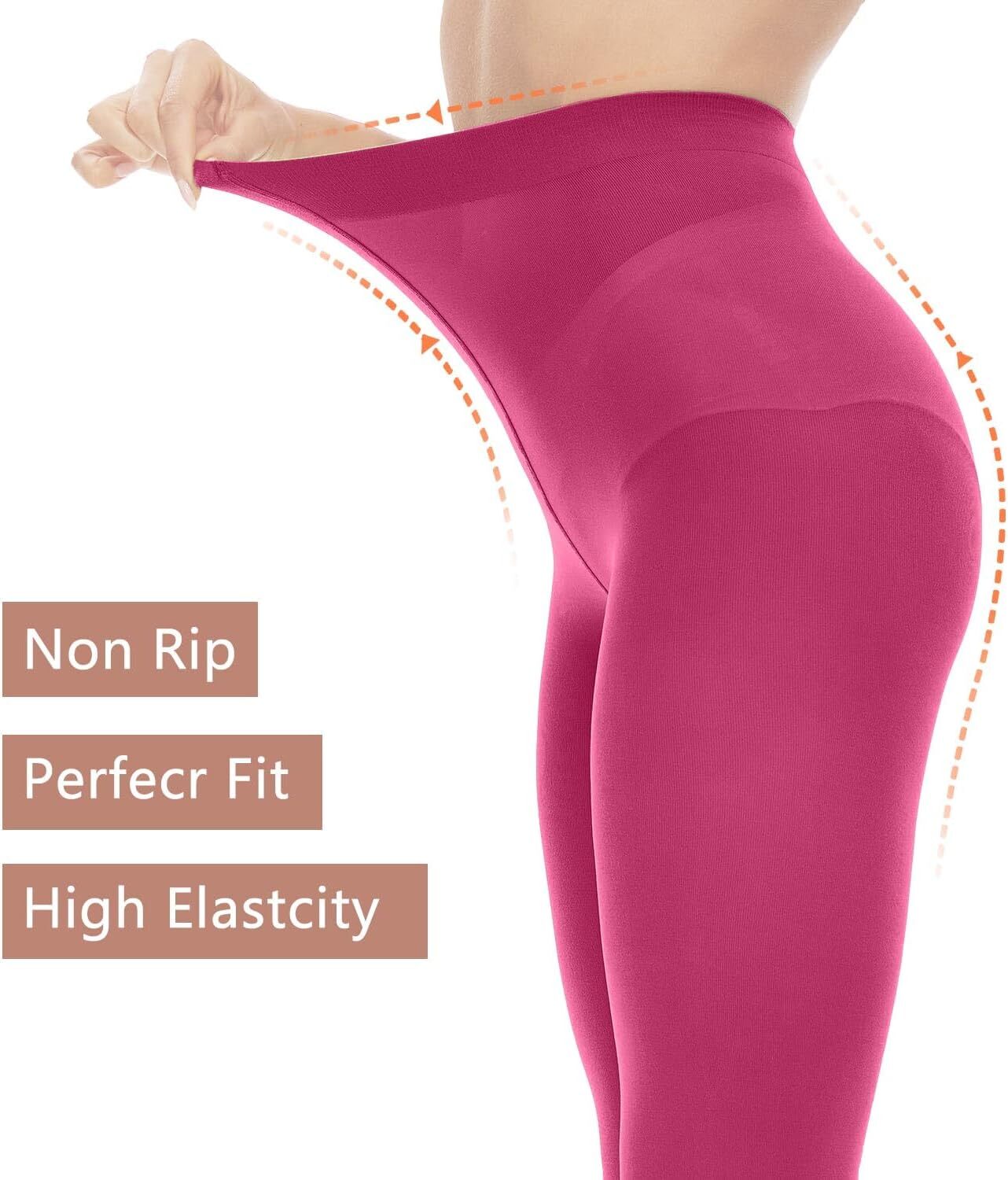 Opaque Tights for Women – 80D Tummy Compression Control Top Pantyhose - Picture 61 of 64