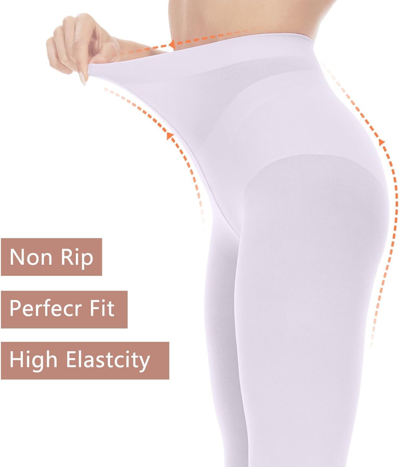 Opaque Tights for Women – 80D Tummy Compression Control Top Pantyhose - Picture 30 of 64