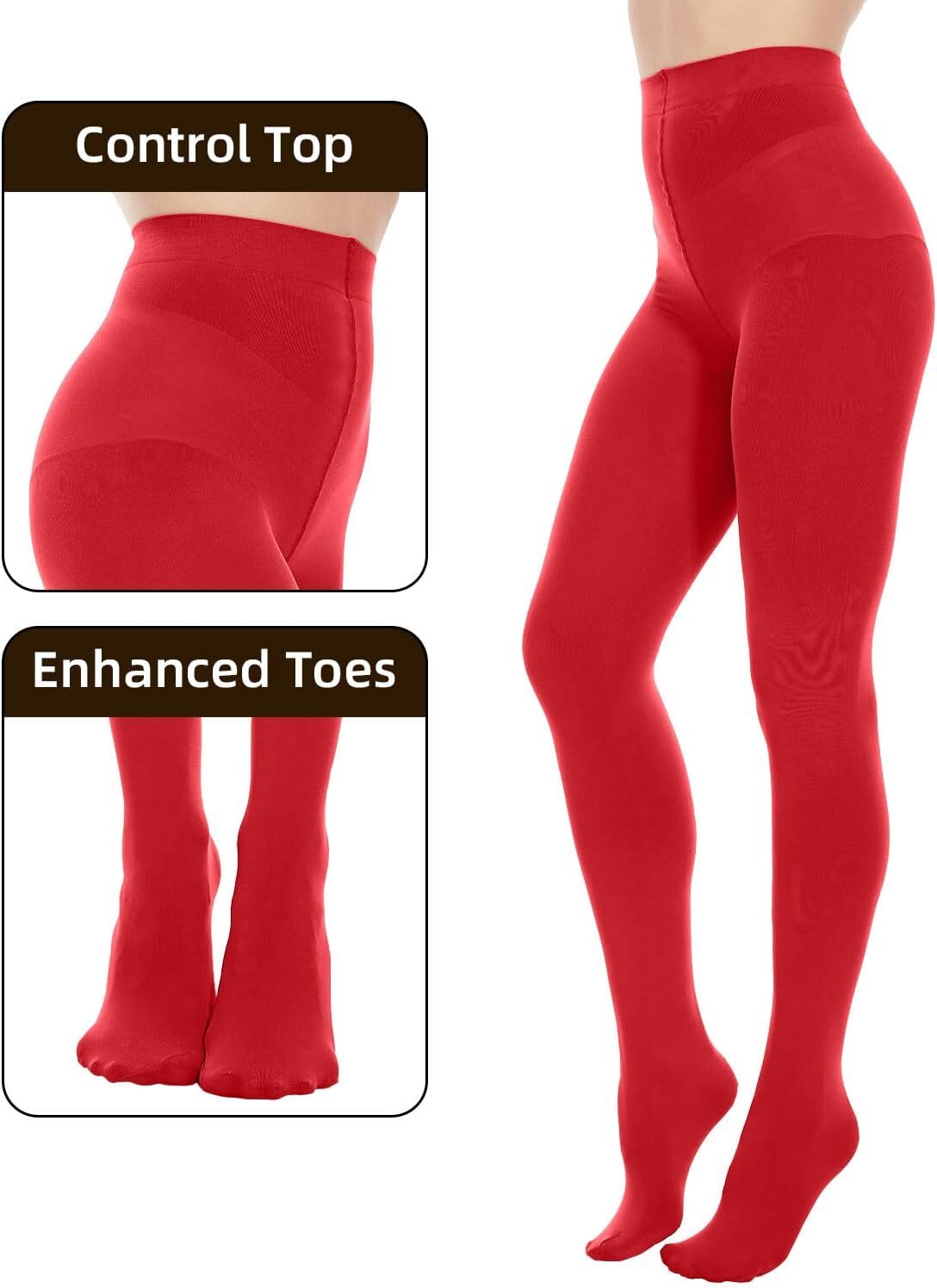 Opaque Tights for Women – 80D Tummy Compression Control Top Pantyhose - Picture 34 of 64
