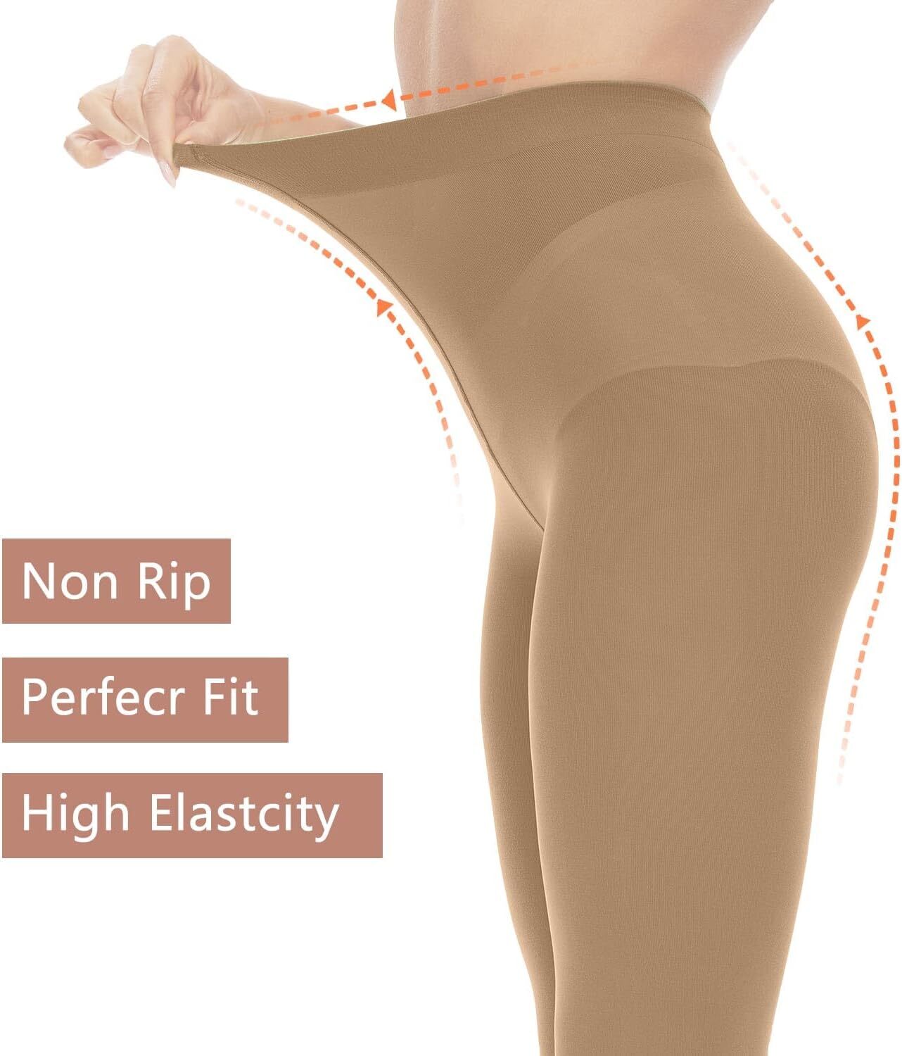 Opaque Tights for Women – 80D Tummy Compression Control Top Pantyhose - Picture 38 of 64