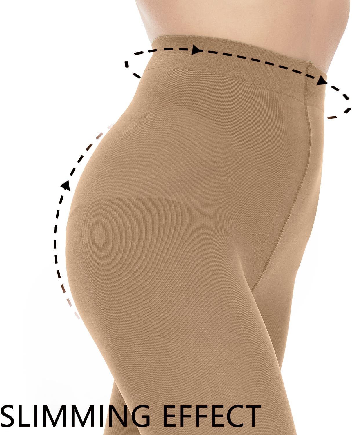 Opaque Tights for Women – 80D Tummy Compression Control Top Pantyhose - Picture 40 of 64