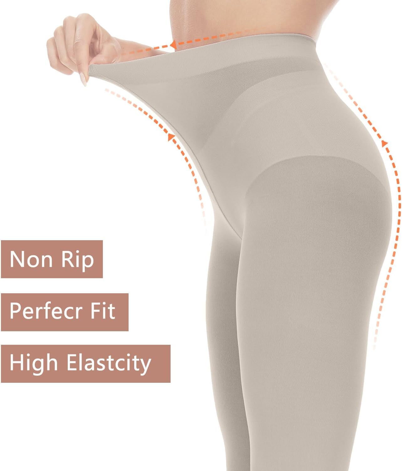 Opaque Tights for Women – 80D Tummy Compression Control Top Pantyhose - Picture 48 of 64