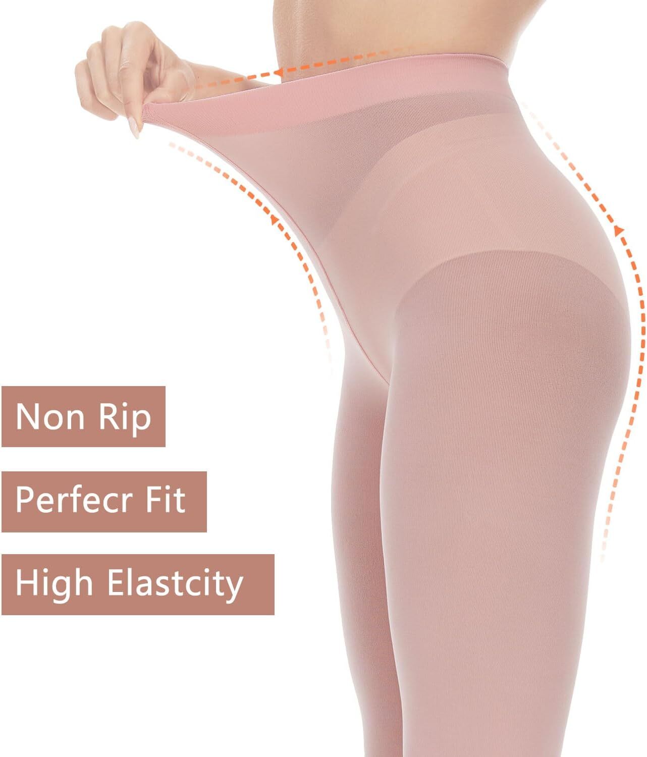 Opaque Tights for Women – 80D Tummy Compression Control Top Pantyhose - Picture 56 of 64