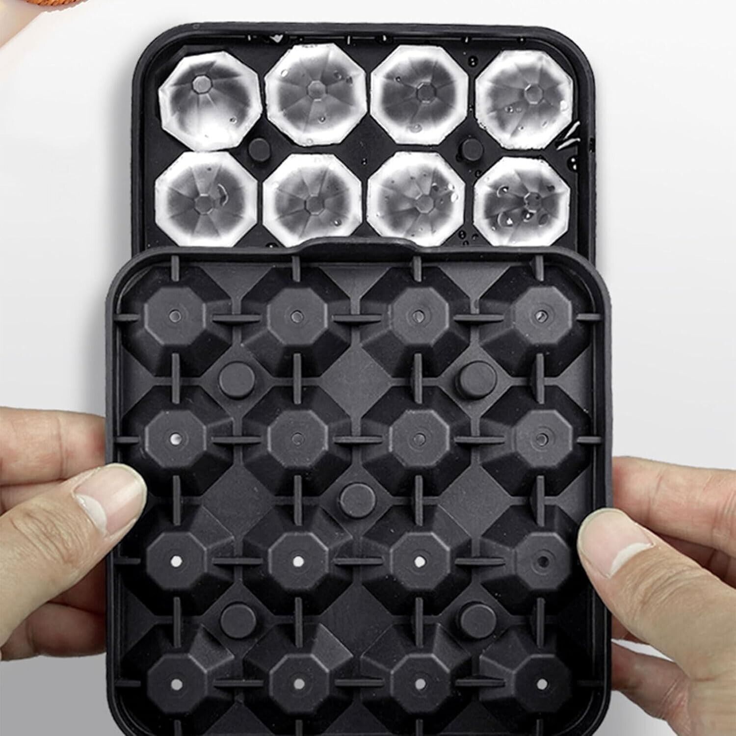 Large Ice Cube Moulds 16x Diamond-Shaped Ice Cube Trays Silicone Ice Maker Mould