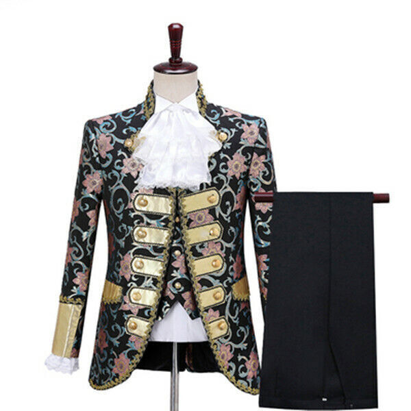 Renacimiento Medieval Para Hombres Vestidos de Corte Europea Lentejuelas Chaqueta Rey Trajes Reales - Imagen 7 de 19