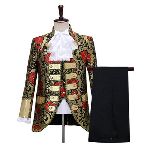Renacimiento Medieval Para Hombres Vestidos de Corte Europea Lentejuelas Chaqueta Rey Trajes Reales - Imagen 13 de 19