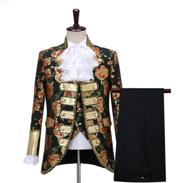Renacimiento Medieval Para Hombres Vestidos de Corte Europea Lentejuelas Chaqueta Rey Trajes Reales - Imagen 17 de 19