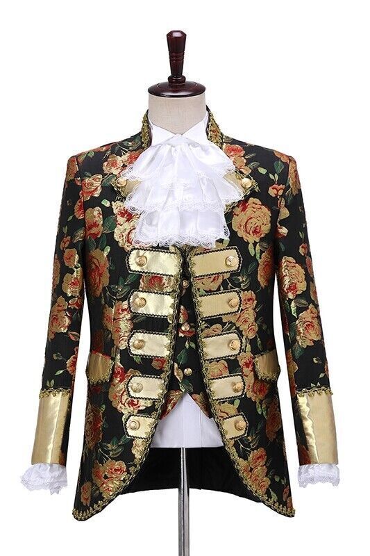 Renacimiento Medieval Para Hombres Vestidos de Corte Europea Lentejuelas Chaqueta Rey Trajes Reales - Imagen 19 de 19