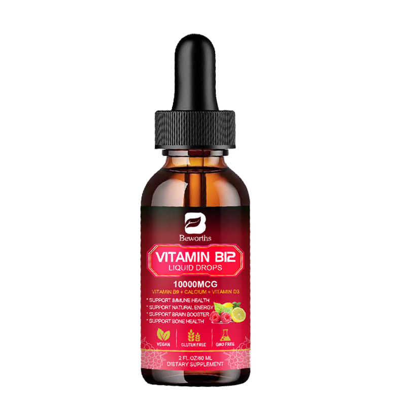 Vitamin B12, 10000 mcg, 3-in-1 Organic Liquid Vitamin B12, 60-Day Supply (60ml)