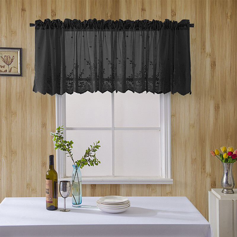 Kitchen Cafe Curtain Lace Net Valance Window Sheer Voile Short Panel Home Decor - Picture 21 of 22