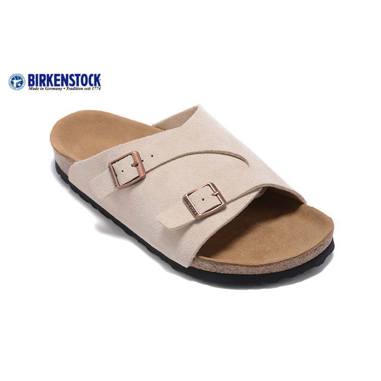 Nuevas pantuflas de playa Birkenstock unisex de corcho suave, sandalias deslizables de cuero Zurich - Imagen 23 de 26