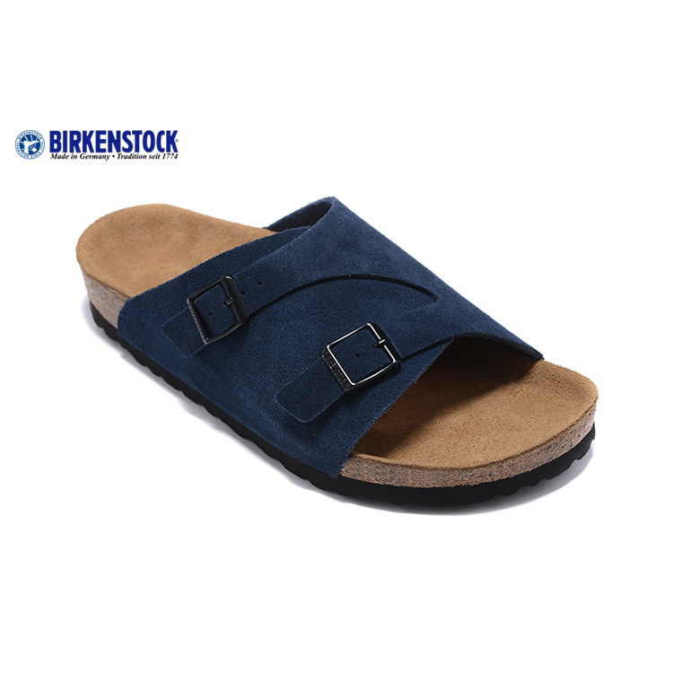 Nuevas pantuflas de playa Birkenstock unisex de corcho suave, sandalias deslizables de cuero Zurich - Imagen 25 de 26