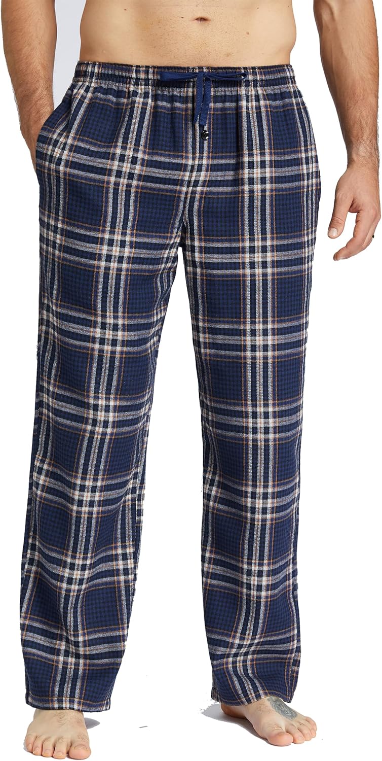 Pigiama uomo flanella cotone a quadri pantalone con tasche e bottoni fly pigiama - Foto 25 di 34