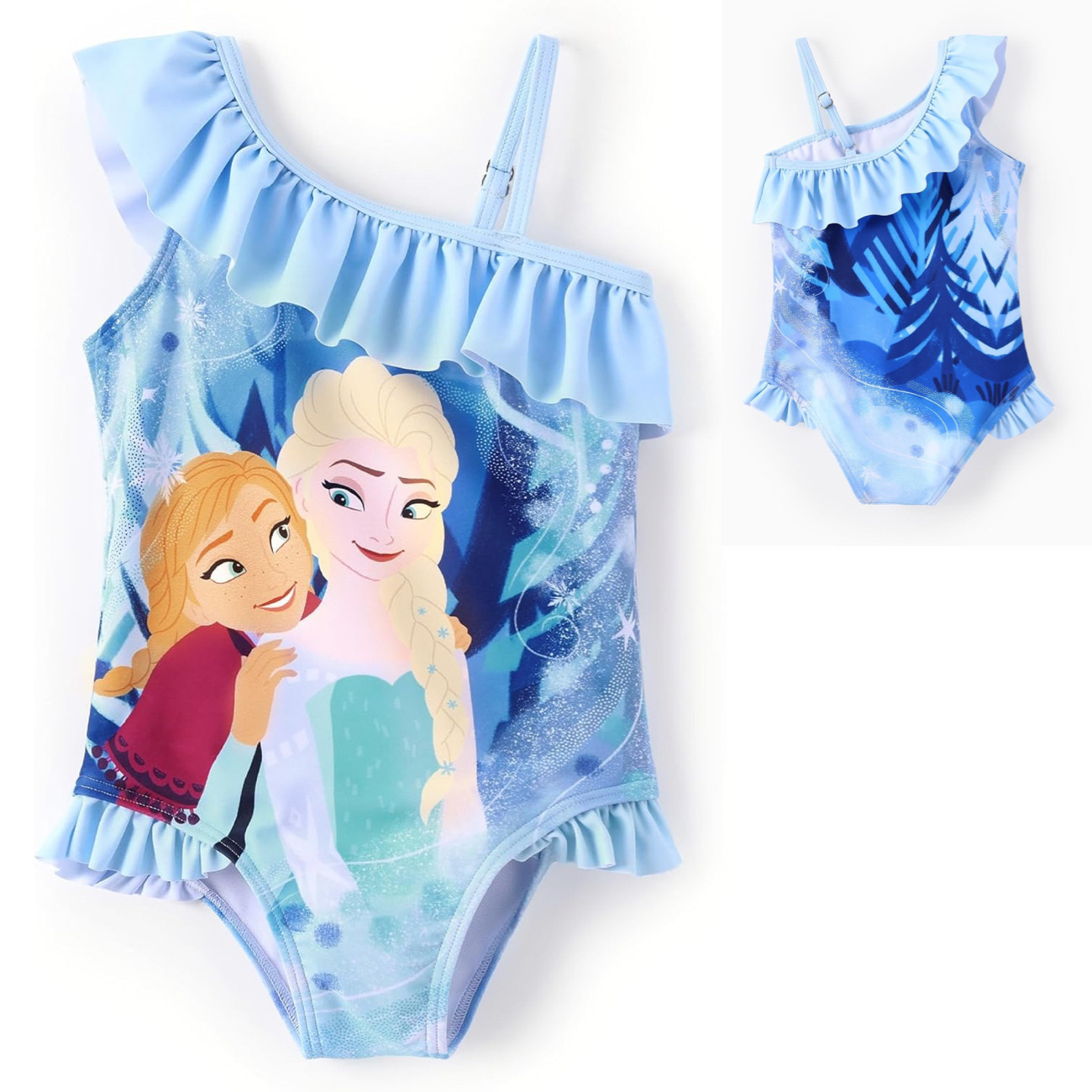 Kids Girls Mermaid Stitch Swimming Costume One Piece Sunsafe Swimsuit Swimwear