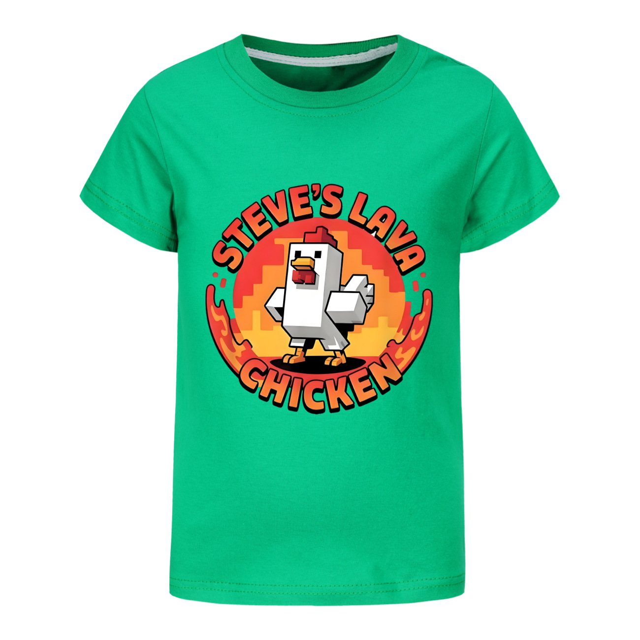 Steve's Lava Chicken Kids T-Shirt Chicken Jockey Rider Gaming Funny T shirt Top