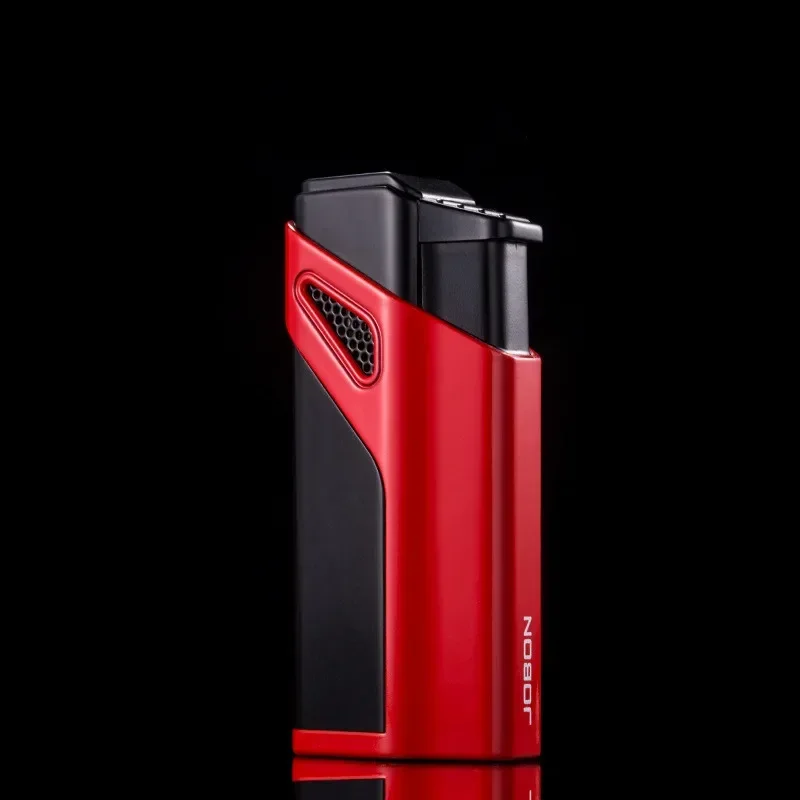 JOBON Metal Butane Gas Lighter Outdoor Windproof Blue Jet Flame 3 Torch Turbo