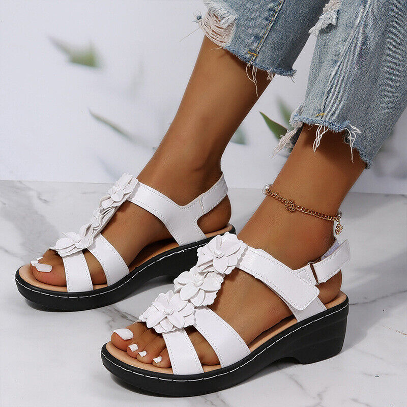 Womens Slingback Summer Sandals Ladies Casual Orthopedic Wedge Walking Shoes - Picture 29 of 30