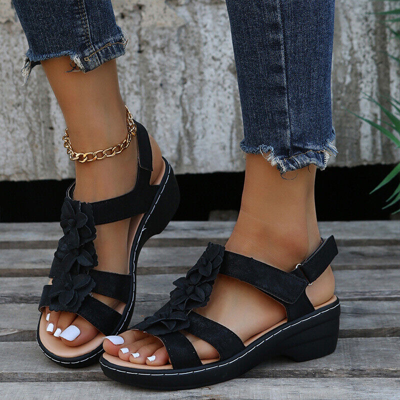 Womens Slingback Summer Sandals Ladies Casual Orthopedic Wedge Walking Shoes - Picture 25 of 30