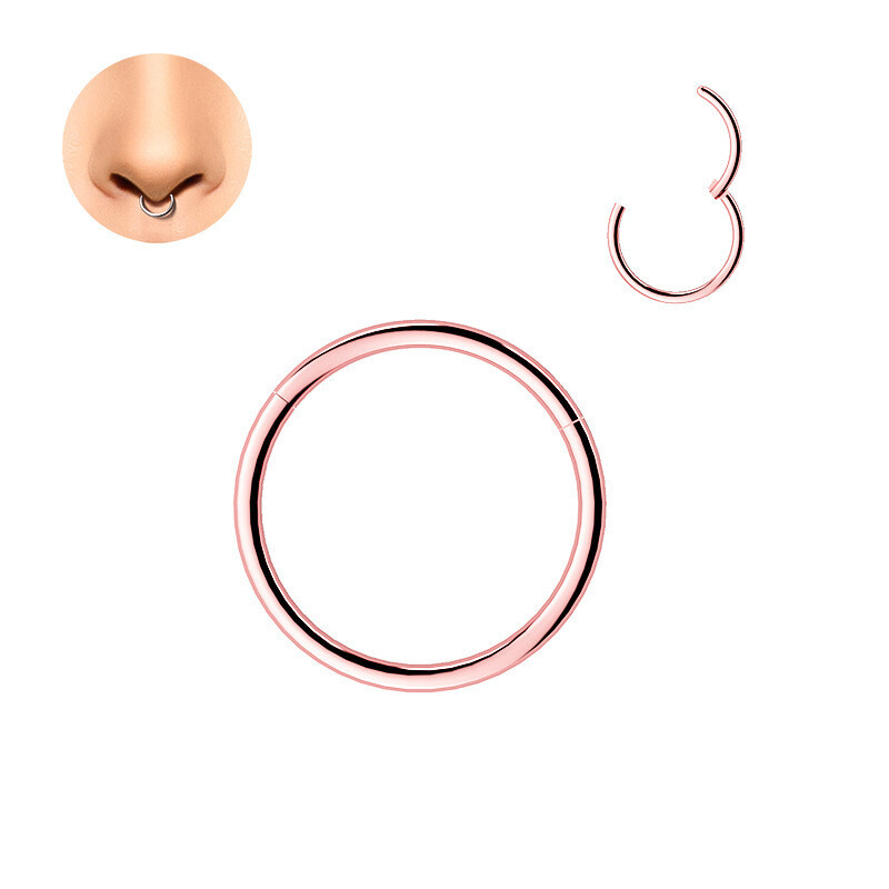 F136 titanium alloy plain ring no sales ring jewelry closed circular nose ring - Picture 16 of 18
