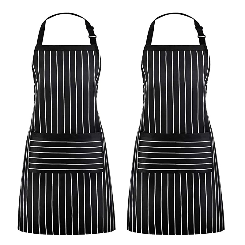 Professional Chefs Striped Apron 3 Colours Cooks Cotton Kitchen Apron Xmas Gift - Picture 18 of 20