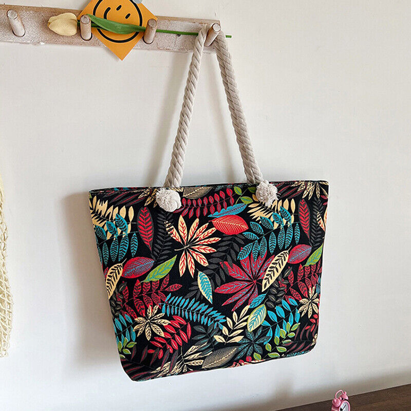 Beach Bag Extra Large Summer Beach Tote Bag with Zip and Rope Handle New 2025 UK