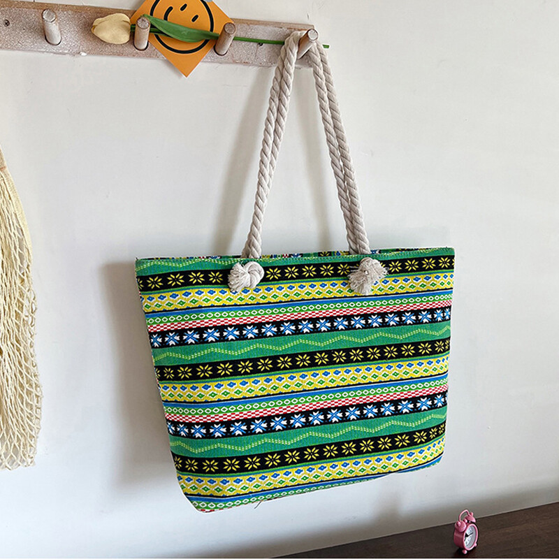 Beach Bag Extra Large Summer Beach Tote Bag with Zip and Rope Handle New 2025 UK