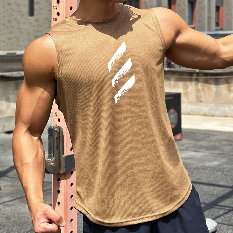 Mens Running Gym Sleeveless Vest Tank Top Quick Drying Sports Muscle T-Shirt Top