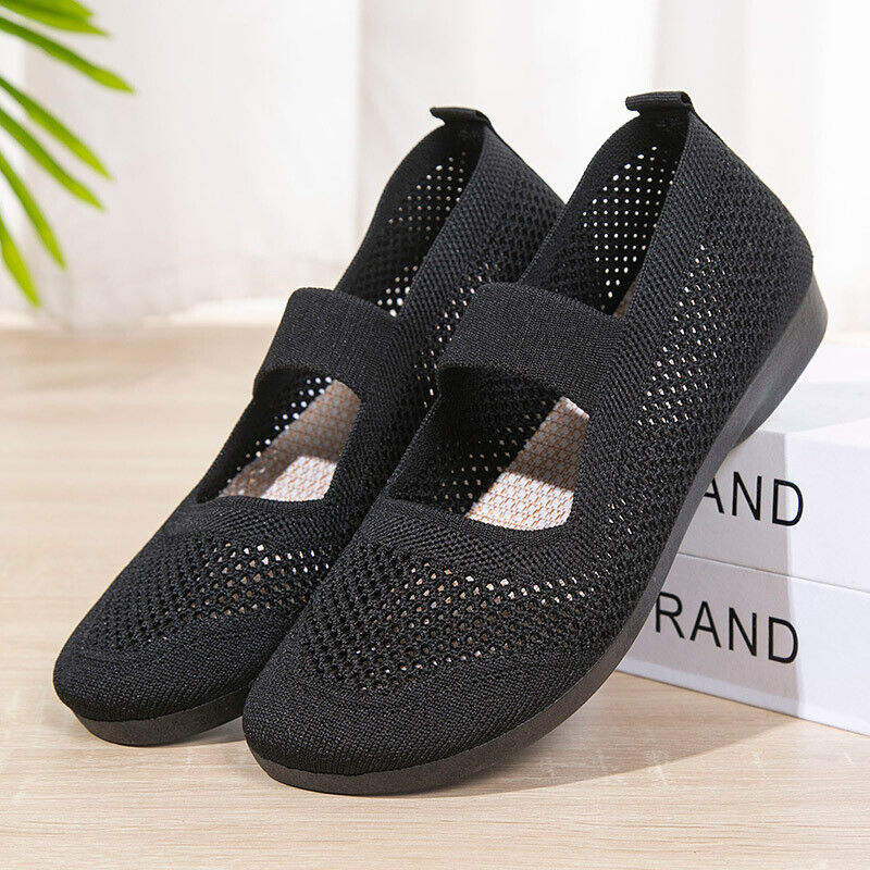 Ladies Sneaker Sports Women Slip On Fashion Trainer Walk Flat Comfort Mary Jane - Picture 15 of 21