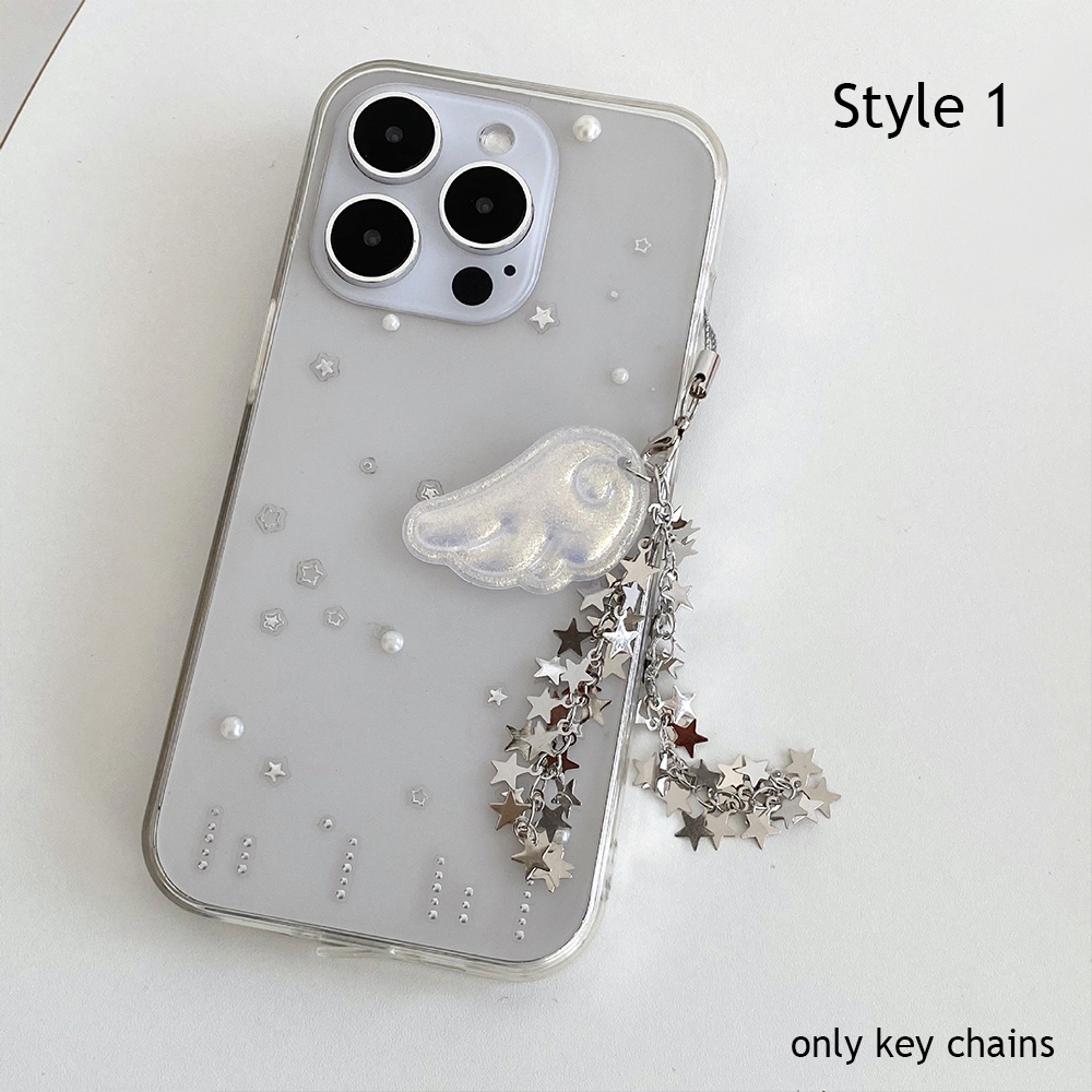Schlüsselanhänger Mit Flügel Und Stern Design Aus Acryl Silber Farbe - Bild 21 von 21